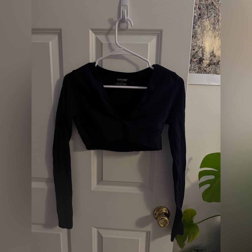 Garage Dark Long Sleeve Crop Top